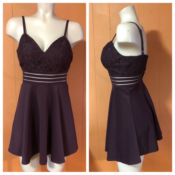 NWT Speechless Fit & Flare Party Dress Plum 0 - Picture 4 of 14